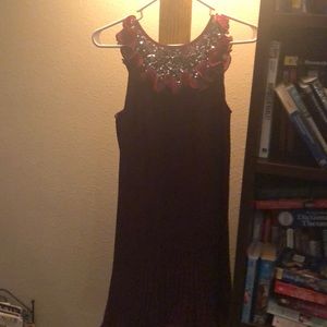Cocktail Large  sleeveless sequin neck pleated